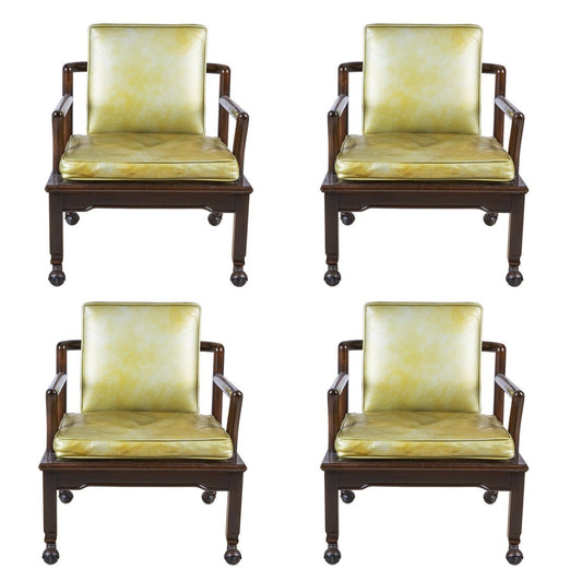 Set of 4 Leather Club Chairs | Widdicomb