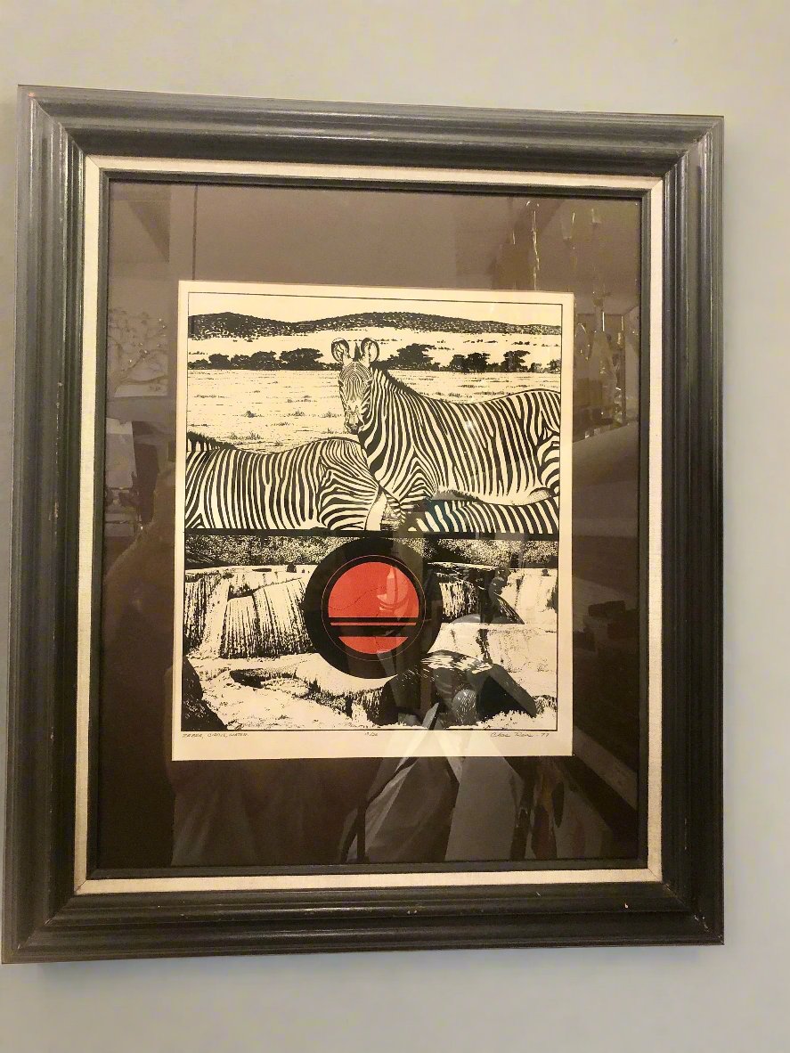 Zebra, Circle, Water 1977 Signed Print